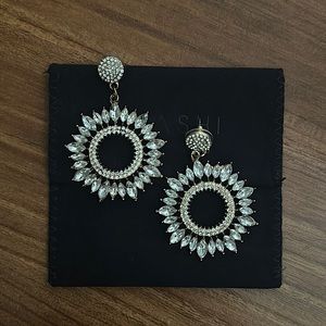 SHASHI sunburst crystal statement earrings